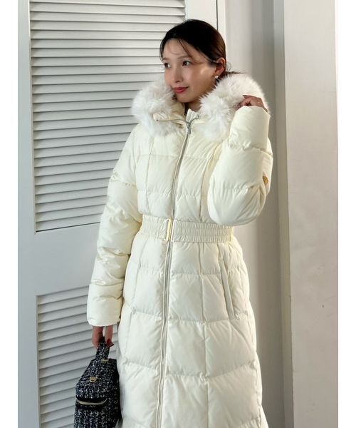 SNIDEL（スナイデル）の「【00サイズあり】スタイルアップフレンチダウンロングコート（ダウンジャケット/コート・レディース・ブラック/オフホワイト/ピンク・0/1/00）」の14枚目の写真