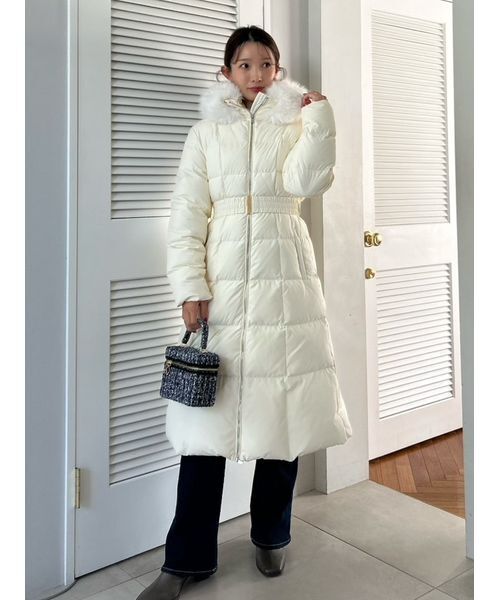 00サイズあり】スタイルアップフレンチダウンロングコート（ダウン