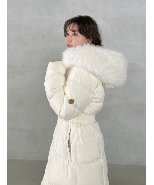 SNIDEL（スナイデル）の「【00サイズあり】スタイルアップフレンチダウンロングコート（ダウンジャケット/コート・レディース・ブラック/オフホワイト/ピンク・0/1/00）」の10枚目の写真