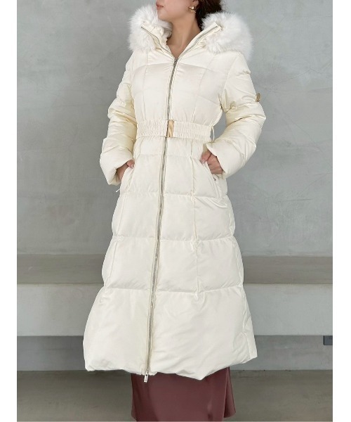 SNIDEL（スナイデル）の「【00サイズあり】スタイルアップフレンチダウンロングコート（ダウンジャケット/コート・レディース・ブラック/オフホワイト/ピンク・0/1/00）」の12枚目の写真