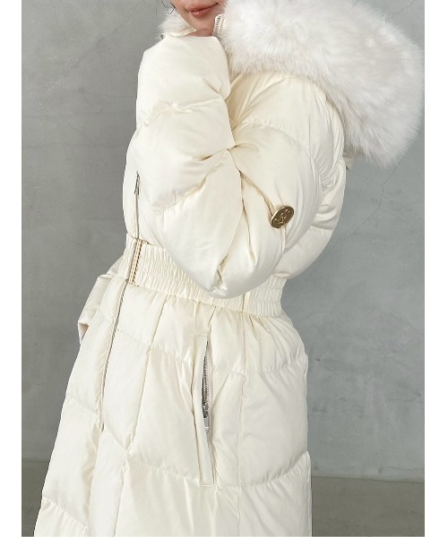 SNIDEL（スナイデル）の「【00サイズあり】スタイルアップフレンチダウンロングコート（ダウンジャケット/コート・レディース・ブラック/オフホワイト/ピンク・0/1/00）」の13枚目の写真