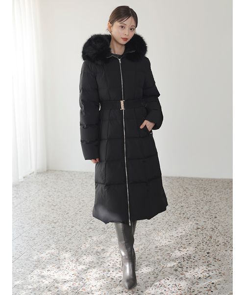 00サイズあり】スタイルアップフレンチダウンロングコート（ダウン