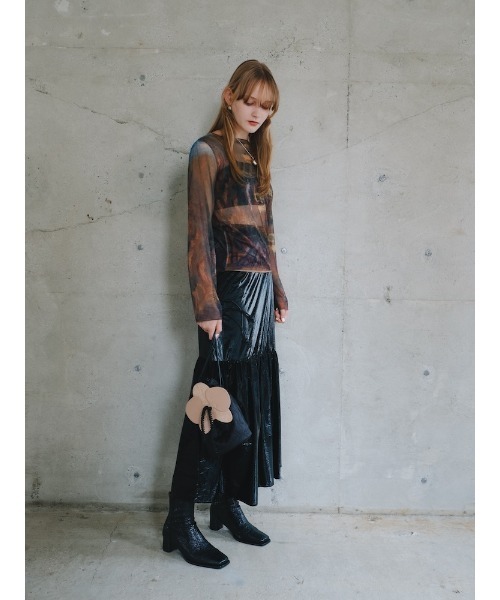 sahara(サハラ)の「Flower Motif Drawstring Bag/フラワーモチーフドローストリングバッグ(ショルダーバッグ・レディース・ブラック/ベージュ・FREE)」の10枚目の写真