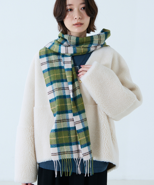 Barbour（バブアー）の「【BARBOUR/バブアー】タータンスカーフ / マフラー / ウール / チェック / ユニセックス / ギフト（マフラー・レディース・レッド系その他/ベージュ系その他/ホワイト系その他/グリーン系その他/イエロー系その他/ブラウン系その他/グリーン系その他2/グレー系その他・フリー）」の2枚目の写真