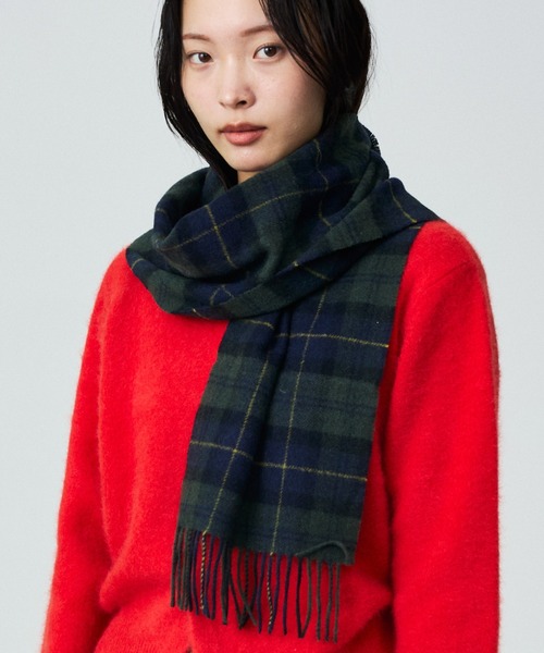 Barbour（バブアー）の「【BARBOUR/バブアー】タータンスカーフ / マフラー / ウール / チェック / ユニセックス / ギフト（マフラー・レディース・レッド系その他/ベージュ系その他/ホワイト系その他/グリーン系その他/イエロー系その他/ブラウン系その他/グリーン系その他2/グレー系その他・フリー）」の6枚目の写真