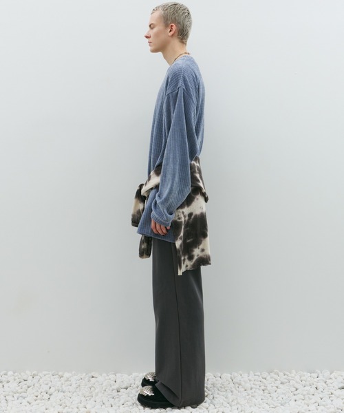 AFF AIVER（エイエフエフアイバー）の「AFF AIVER　モールニットビッグプルオーバー（ニット/セーター・メンズ・オフホワイト/ブラック/ライトブルー・SMALL/MEDIUM/LARGE）」の17枚目の写真