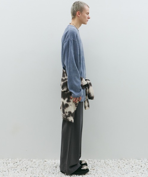 AFF AIVER（エイエフエフアイバー）の「AFF AIVER　モールニットビッグプルオーバー（ニット/セーター・メンズ・オフホワイト/ブラック/ライトブルー・SMALL/MEDIUM/LARGE）」の19枚目の写真