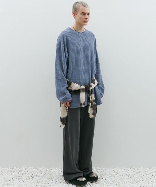 AFF AIVER（エイエフエフアイバー）の「AFF AIVER　モールニットビッグプルオーバー（ニット/セーター・メンズ・オフホワイト/ブラック/ライトブルー・SMALL/MEDIUM/LARGE）」の20枚目の写真