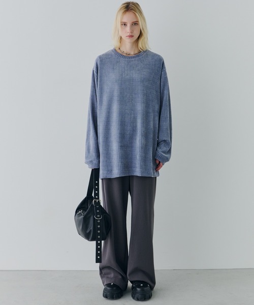 AFF AIVER（エイエフエフアイバー）の「AFF AIVER　モールニットビッグプルオーバー（ニット/セーター・メンズ・オフホワイト/ブラック/ライトブルー・SMALL/MEDIUM/LARGE）」の6枚目の写真