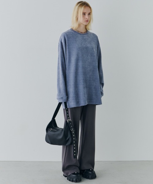 AFF AIVER（エイエフエフアイバー）の「AFF AIVER　モールニットビッグプルオーバー（ニット/セーター・メンズ・オフホワイト/ブラック/ライトブルー・SMALL/MEDIUM/LARGE）」の5枚目の写真