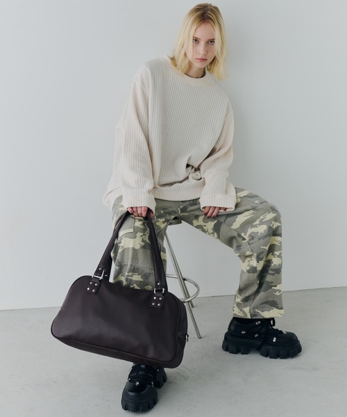 AFF AIVER（エイエフエフアイバー）の「AFF AIVER　モールニットビッグプルオーバー（ニット/セーター・メンズ・オフホワイト/ブラック/ライトブルー・SMALL/MEDIUM/LARGE）」の22枚目の写真