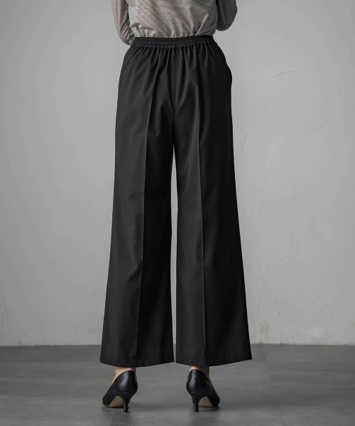 la.f…（ラエフ）の「【WEB限定】"ウエストゴムで快適"ワイドパンツ≪洗濯機で洗える≫（その他パンツ・レディース・キャメル/ブラック系その他/ブラック・11号/9号/7号）」の7枚目の写真