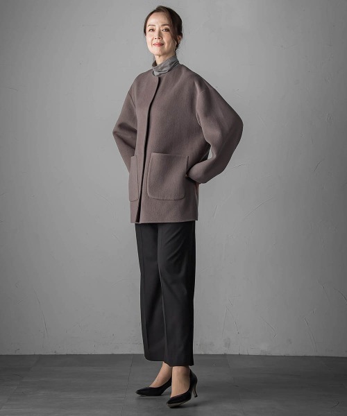 la.f…（ラエフ）の「【WEB限定】"ウエストゴムで快適"ワイドパンツ≪洗濯機で洗える≫（その他パンツ・レディース・キャメル/ブラック系その他/ブラック・11号/9号/7号）」の12枚目の写真