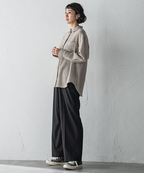 la.f…（ラエフ）の「【WEB限定】"ウエストゴムで快適"ワイドパンツ≪洗濯機で洗える≫（その他パンツ・レディース・キャメル/ブラック系その他/ブラック・11号/9号/7号）」の16枚目の写真