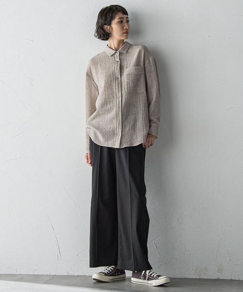 la.f…（ラエフ）の「【WEB限定】"ウエストゴムで快適"ワイドパンツ≪洗濯機で洗える≫（その他パンツ・レディース・キャメル/ブラック系その他/ブラック・11号/9号/7号）」の17枚目の写真