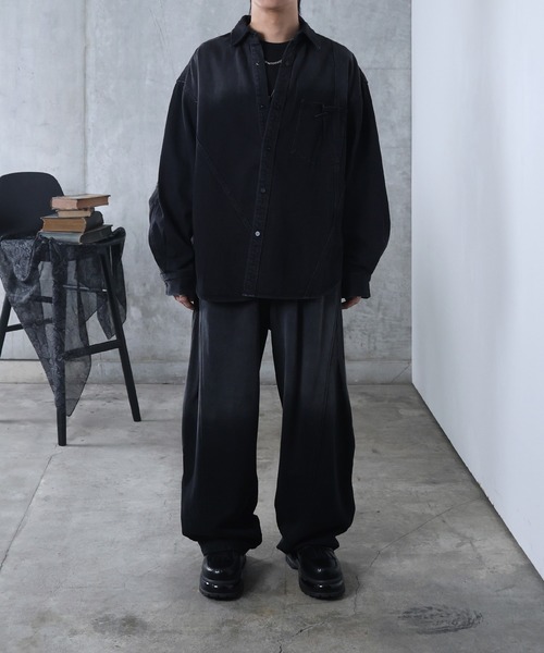 Confirm(コンファーム)の「AW フェード加工 タック スウェットパンツ メンズ レディース ユニセックス 【Confirm】(スウェットパンツ・メンズ・ブラック・M/L)」の6枚目の写真