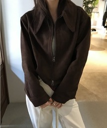 Aelina（エリナ）の「スエードショートジャケット（ライダースジャケット）」