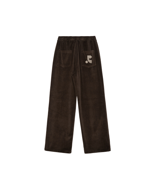 VELVET JOGGER PANTS - BROWN
