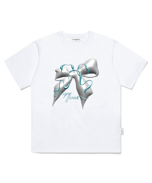 ESCAPEFROM(エスケープフロム)の「シルバー3Dレイヤードリボンプリントオーバーサイズ半袖Tシャツホワイト(Tシャツ/カットソー・レディース・その他・SMALL/MEDIUM/LARGE)」の2枚目の写真