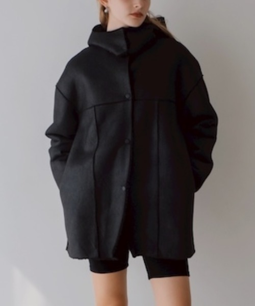 Reversible Hooded Coat/リバーシブルフーデッドコート（ムートン