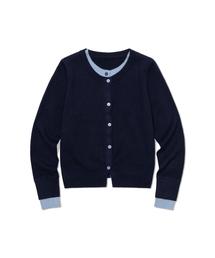 MOAA（モア）の「Dual weave Trim Cardigan (NAVY)（カーディガン/ボレロ）」