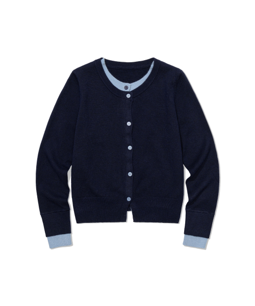 MOAA(モア)の「Dual weave Trim Cardigan (NAVY)(カーディガン/ボレロ・レディース・その他・SMALL/MEDIUM)」の1枚目の写真