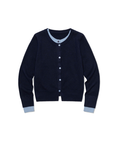 MOAA(モア)の「Dual weave Trim Cardigan (NAVY)(カーディガン/ボレロ・レディース・その他・SMALL/MEDIUM)」の2枚目の写真