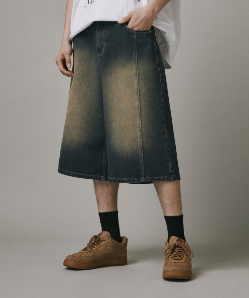 Verdnt（バーダント）の「切開ウォッシュドデニムバミューダパンツ[ビンテージ]（その他パンツ・レディース・ターコイズブルー系・SMALL/MEDIUM/LARGE/X-LARGE）」の19枚目の写真