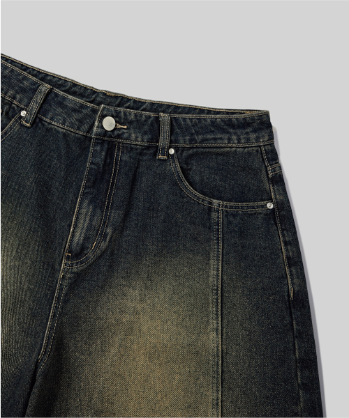 Verdnt（バーダント）の「切開ウォッシュドデニムバミューダパンツ[ビンテージ]（その他パンツ・レディース・ターコイズブルー系・SMALL/MEDIUM/LARGE/X-LARGE）」の6枚目の写真