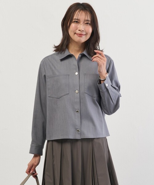 J.PRESS Ladies(J.プレス レディス)の「セルロースシャンブレー ジャケット(その他アウター・レディース・ネイビー系/ライトグレー系・S/XS)」の2枚目の写真