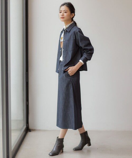 J.PRESS Ladies(J.プレス レディス)の「セルロースシャンブレー ジャケット(その他アウター・レディース・ネイビー系/ライトグレー系・S/XS)」の11枚目の写真