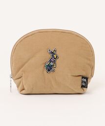 SUPER HAKKA（スーパーハッカ）の「ウサギモチーフ付きコーデュロイラウンドポーチ（ポーチ）」