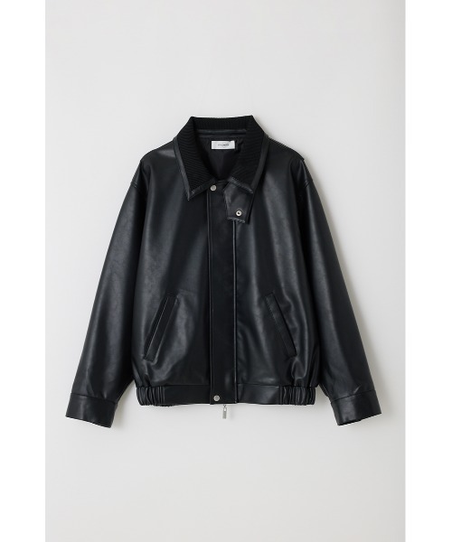 STYLEMIXER(スタイルミキサー)の「リブカラーレザージャケット(ライダースジャケット・メンズ・ブラック・MEDIUM/LARGE)」の17枚目の写真
