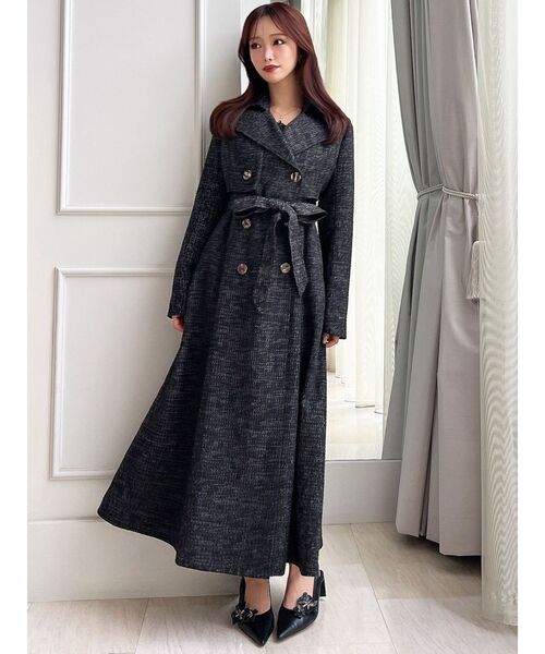 RESEXXY(リゼクシー)の「2WAYツイードレイヤードコート(トレンチコート・レディース・ピンク/アイボリー/ブラック・FREE)」の5枚目の写真