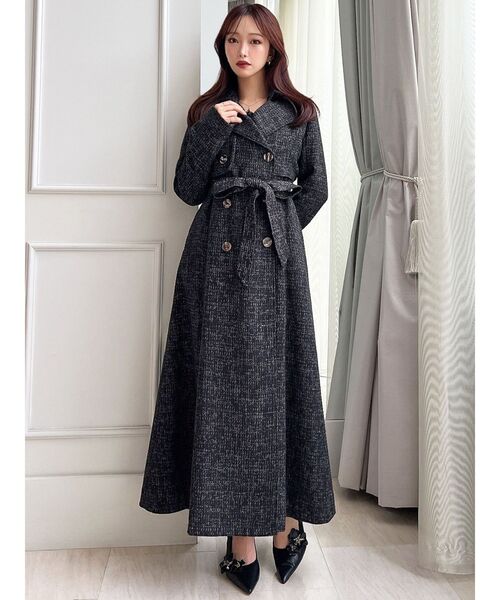 RESEXXY(リゼクシー)の「2WAYツイードレイヤードコート(トレンチコート・レディース・ピンク/アイボリー/ブラック・FREE)」の6枚目の写真