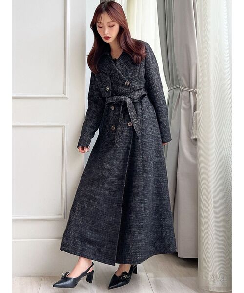 RESEXXY(リゼクシー)の「2WAYツイードレイヤードコート(トレンチコート・レディース・ピンク/アイボリー/ブラック・FREE)」の7枚目の写真