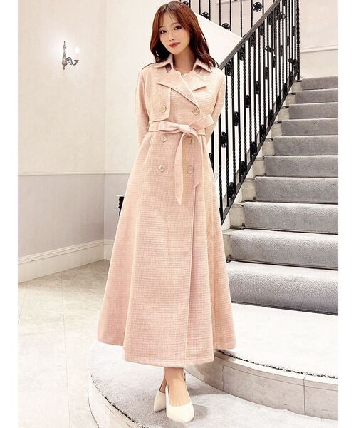 RESEXXY(リゼクシー)の「2WAYツイードレイヤードコート(トレンチコート・レディース・ピンク/アイボリー/ブラック・FREE)」の10枚目の写真