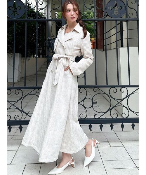 RESEXXY(リゼクシー)の「2WAYツイードレイヤードコート(トレンチコート・レディース・ピンク/アイボリー/ブラック・FREE)」の12枚目の写真