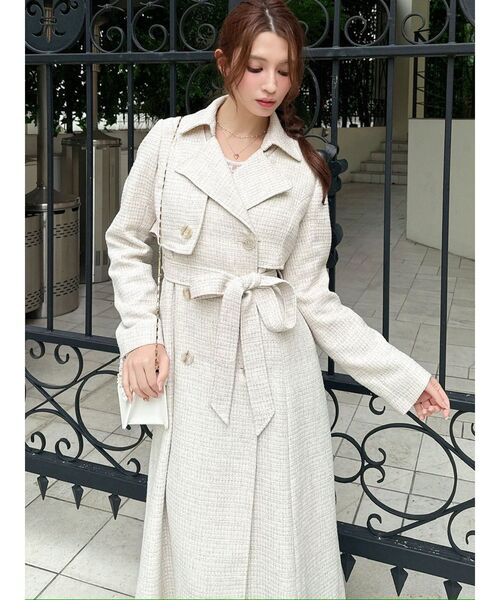 RESEXXY(リゼクシー)の「2WAYツイードレイヤードコート(トレンチコート・レディース・ピンク/アイボリー/ブラック・FREE)」の15枚目の写真