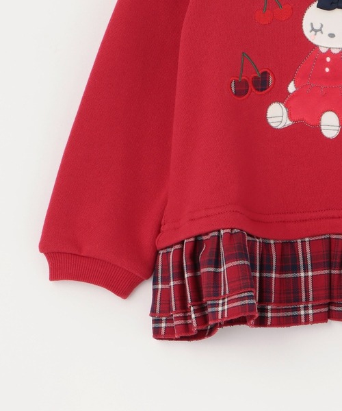 KP（ケーピー）の「mimiちゃんアップリケ 先染チェック×裏毛トレーナー（スウェット・キッズ・レッド/オフホワイト・80ｃｍ/90cm/110cm/120cm/130cm/100cm）」の13枚目の写真
