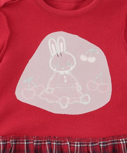 KP（ケーピー）の「mimiちゃんアップリケ 先染チェック×裏毛トレーナー（スウェット・キッズ・レッド/オフホワイト・80ｃｍ/90cm/110cm/120cm/130cm/100cm）」の14枚目の写真