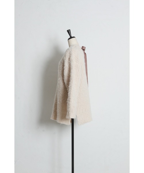 tocco closet(トッコ クローゼット)の「【ZOZO限定】バッグリボンブラッシュシャギーニットトップス(ニット/セーター・レディース・チャコールグレー/ベージュ・M)」の20枚目の写真