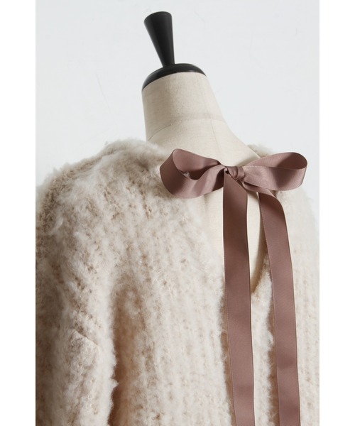 tocco closet(トッコ クローゼット)の「【ZOZO限定】バッグリボンブラッシュシャギーニットトップス(ニット/セーター・レディース・チャコールグレー/ベージュ・M)」の22枚目の写真