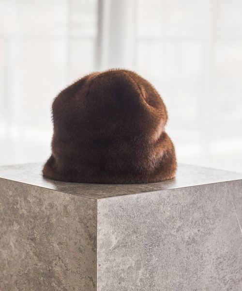 studio CLIP（スタディオクリップ）の「フェイクファーワッチ（ハット・レディース・ベージュ/ブラウン・FREE）」の3枚目の写真