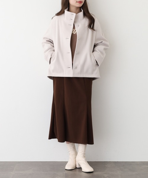 EGLANTINE(エグランティーヌ)の「EGLANTINE スタンドカラーフェイクウールコート(その他アウター・レディース・サンドベージュ/キャメル/カーキ/チャコールグレー・38)」の12枚目の写真