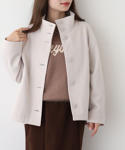 EGLANTINE(エグランティーヌ)の「EGLANTINE スタンドカラーフェイクウールコート(その他アウター・レディース・サンドベージュ/キャメル/カーキ/チャコールグレー・38)」の10枚目の写真