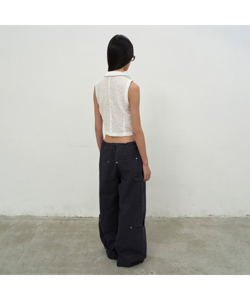LCDC TM(エルシーディーシーティーエム)の「WASHED STRING WIDE-LEG TROUSERS (DARK GREY)(その他パンツ・レディース・ダークグレー・MEDIUM/SMALL)」の3枚目の写真