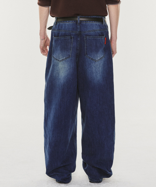 KICHUL(キチョル)の「Light Cotton Wide Denim Pants (Medium Blue)(デニムパンツ・メンズ・その他・X-SMALL/SMALL/MEDIUM/LARGE)」の3枚目の写真