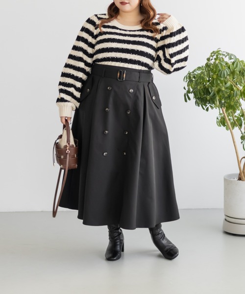 CLETTE(クレット)の「CLETTEオリジナルリボンヤーン使いニットプルオーバー(ニット/セーター・レディース・オフホワイト/ブラック/その他・LL/3L/4L)」の18枚目の写真