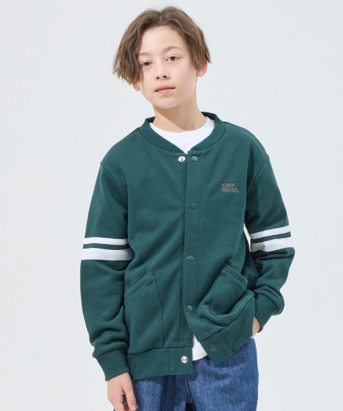 KRIFF MAYER Kid's Collection（クリフメイヤーキッズコレクション）の「【裏毛】チェルシージャケット（カーディガン/ボレロ・キッズ・ネイビー/グリーン/グレー/チャコール・170/160/140/130/120/150）」の3枚目の写真